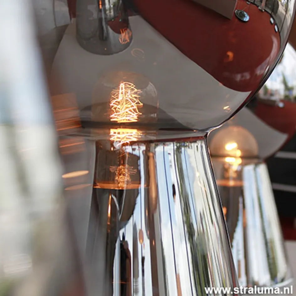 Chique tafellamp donker chroom pion XL>Straluma Discount