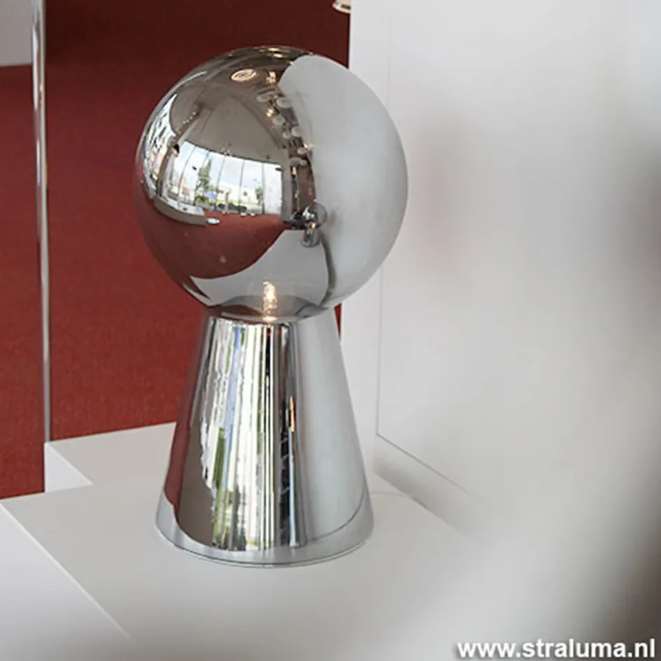 Chique tafellamp donker chroom pion XL>Straluma Discount