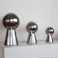 Chique tafellamp donker chroom pion XL><noscript><img width=