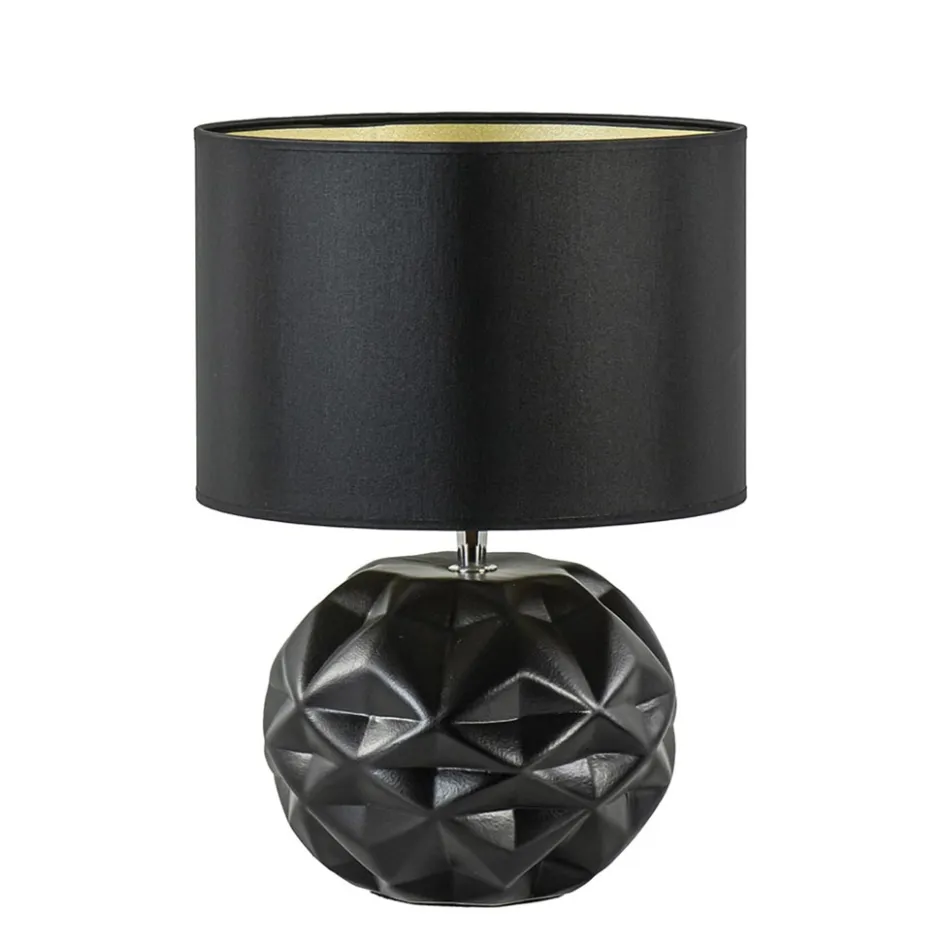Chique tafellamp zwart met kap zwart/goud>Straluma Clearance