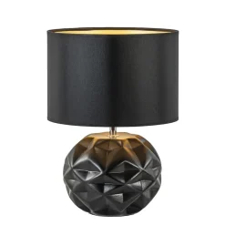 Chique tafellamp zwart met kap zwart/goud>Straluma Clearance