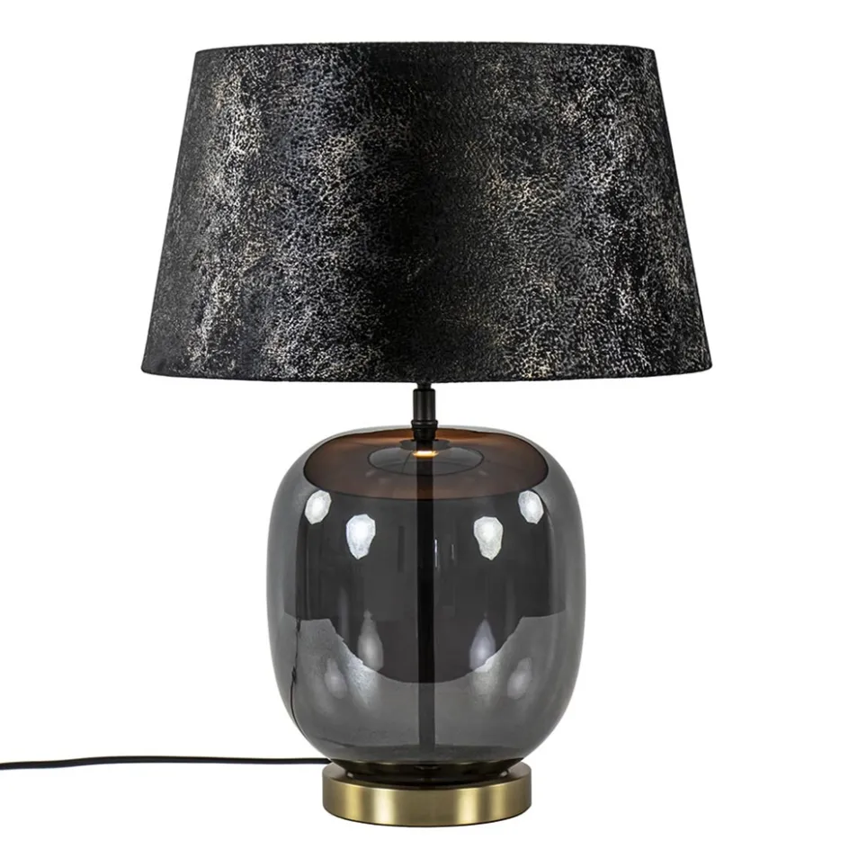 Chique tafellamp zwart/goud met kap>Straluma