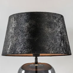 Chique tafellamp zwart/goud met kap><noscript><img width=