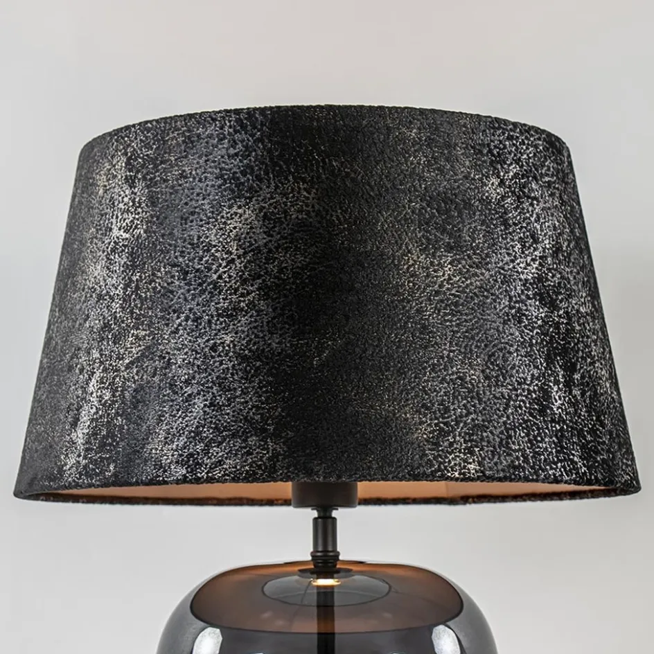 Chique tafellamp zwart/goud met kap>Straluma