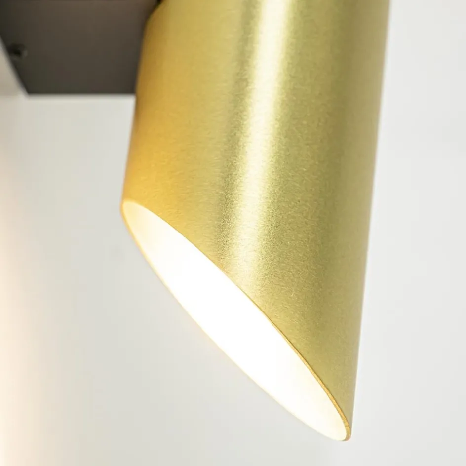 Chique wandlamp solid brass met zwart up+down>Straluma New