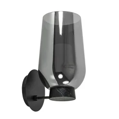 Chique wandlamp zwart marmer met smoke glas>Straluma Best