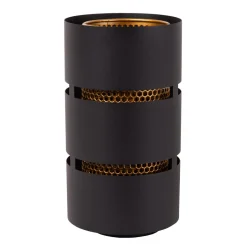 Cilinder tafellamp zwart metaal met goud>Straluma Sale