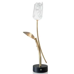 Decoratieve LED tafellamp Tullip zwart/goud dimbaar>Straluma New