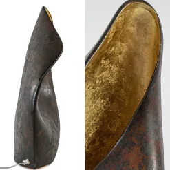 Decoratieve tafellamp corten brown met goldleaf></noscript>Straluma Best