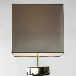 Decoratieve vloerlamp grijs/goud met vierkante kap></noscript>Straluma