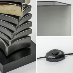 Decoratieve vloerlamp grijs/goud met vierkante kap></noscript>Straluma