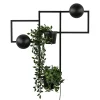 Decoratieve wandlamp zwart met 2 plantenpotten>Straluma Online