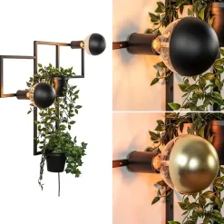 Decoratieve wandlamp zwart met 2 plantenpotten></noscript>Straluma Online