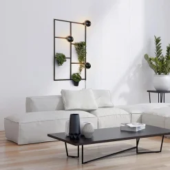 Decoratieve wandlamp zwart inclusief potten><noscript><img width=