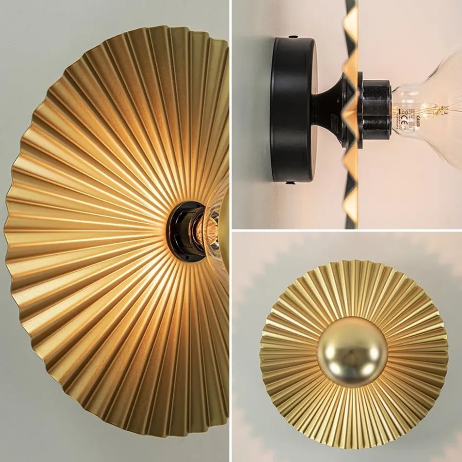 Decoratieve wand/plafondlamp goud met zwart>Straluma Online