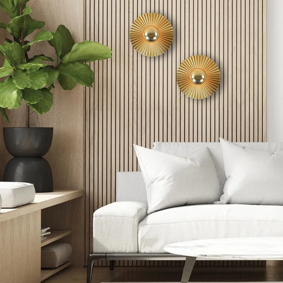 Decoratieve wand/plafondlamp goud met zwart>Straluma Online