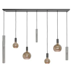 Design hanglamp 7-lichts zwart met nikkel>Straluma Sale