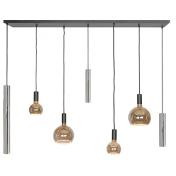 Design hanglamp 7-lichts zwart met nikkel>Straluma Sale
