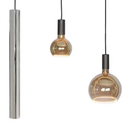 Design hanglamp 7-lichts zwart met nikkel></noscript>Straluma Sale