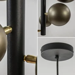 Design hanglamp zwart met platinum bollen 2L></noscript>Straluma