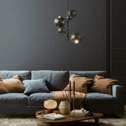 Design hanglamp zwart met platinum bollen 2L></noscript>Straluma