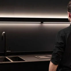 Design LED wandlamp zwart met Gesture Control 90 cm><noscript><img width=