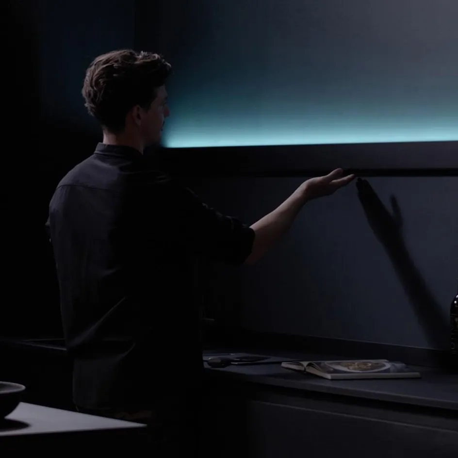 Design LED wandlamp zwart met Gesture Control 90 cm>Straluma Clearance