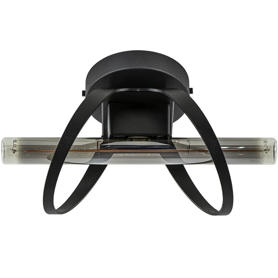 Design plafond/wandlamp mat zwart>Straluma