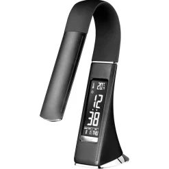 Design tafellamp zwart met klok en dimbaar LED>Straluma Best