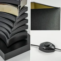 Design vloerlamp keramiek zwart/goud met zwarte kap></noscript>Straluma Discount