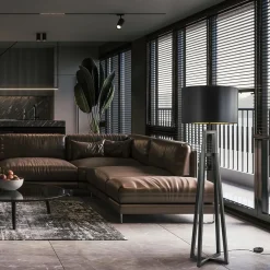 Design vloerlamp mat zwart frame exclusief kap></noscript>Straluma Hot