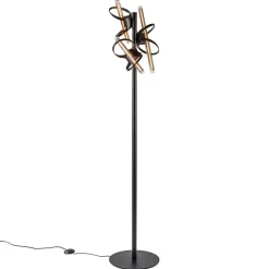 Design vloerlamp mat zwart metaal inclusief LED>Straluma New