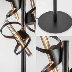 Design vloerlamp mat zwart metaal inclusief LED></noscript>Straluma New