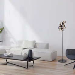 Design vloerlamp mat zwart metaal inclusief LED></noscript>Straluma New