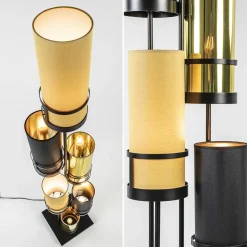 Design vloerlamp met cilinder kappen zwart/goud></noscript>Straluma Clearance