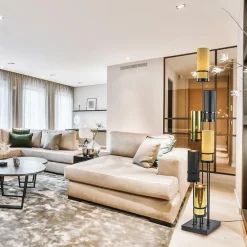 Design vloerlamp met cilinder kappen zwart/goud></noscript>Straluma Clearance