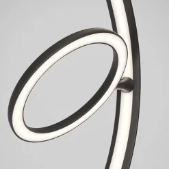 Design vloerlamp zwart met dubbele LED ring>Straluma Sale
