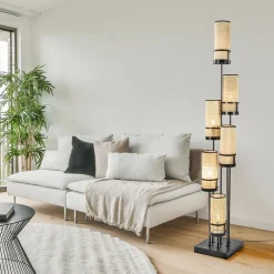 Design vloerlamp zwart met webbing kappen><noscript><img width=