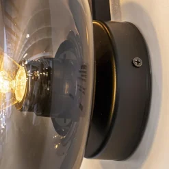 Design wandlamp mat zwart met smoke glas 8-lichts><noscript><img width=