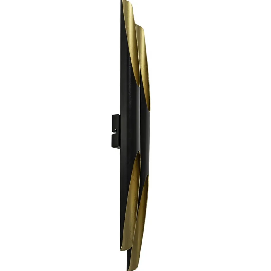 Design wandlamp Pipes mat zwart met goud>Straluma