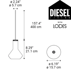 Diesel Living with Lodes hanglamp Flask A metallic black></noscript>Straluma Best