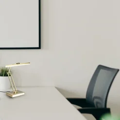 Dimbare LED bureaulamp brons verstelbaar></noscript>Straluma Online