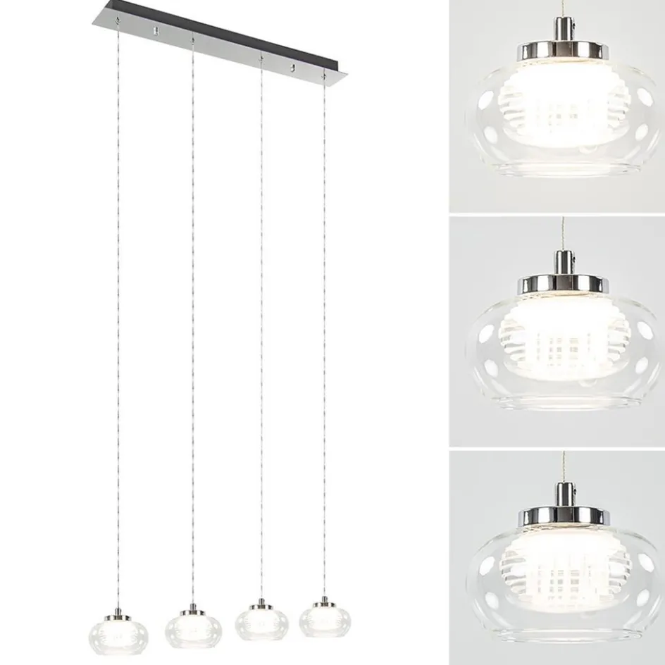 Dimbare LED hanglamp chroom met helder glas>Straluma Outlet