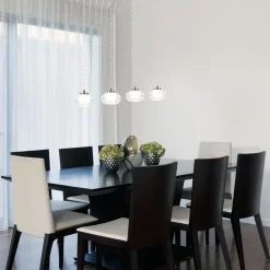 Dimbare LED hanglamp chroom met helder glas><noscript><img width=