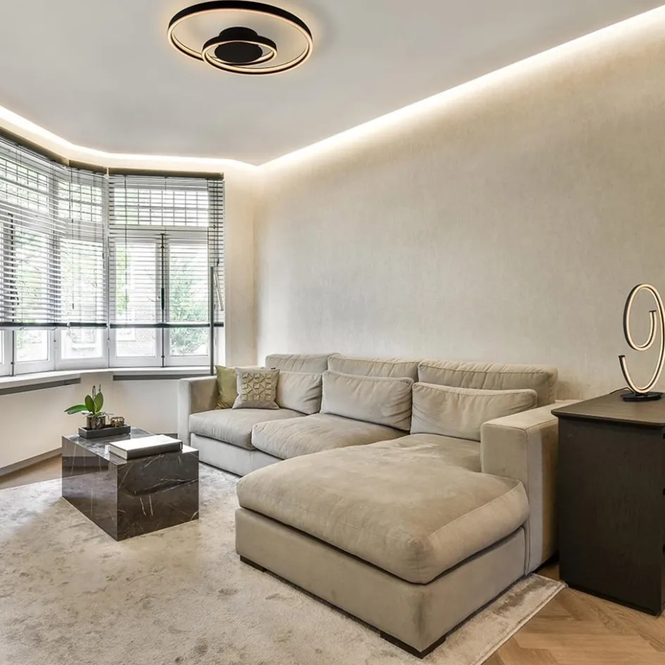 Dimbare LED tafellamp mat zwart ovaal>Straluma Sale