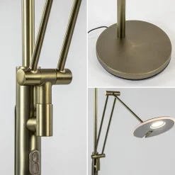 Dimbare LED uplighter met leeslamp donker brons><noscript><img width=