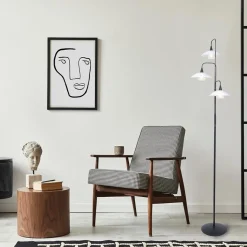 Dimbare LED vloerlamp zwart met witte schotels></noscript>Straluma