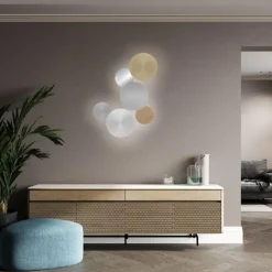 Dimbare LED wandlamp op accu goud><noscript><img width=