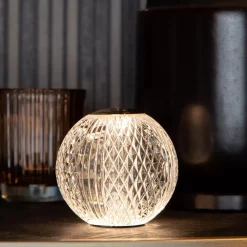 Dimbare tafellamp transparant/goud oplaadbaar><noscript><img width=