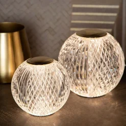 Dimbare tafellamp transparant/goud oplaadbaar><noscript><img width=